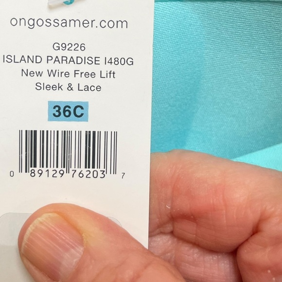 On Gossamer NWT Wire Free Push-Up Tee Shirt Bra in Island Paradise 36C - Picture 7 of 11